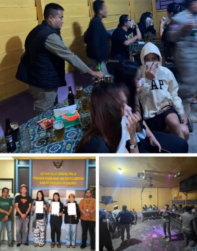 Satpol PP Bersama Polres Kuansing Lakukan Pengawasan dan Penertiban Tempat Usaha yang Melanggar Ketentuan di Kuantan Singingi