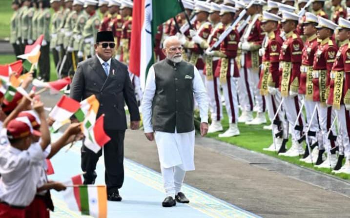 Presiden Prabowo Sambut Kunjungan Kenegaraan PM Modi di Istana Merdeka