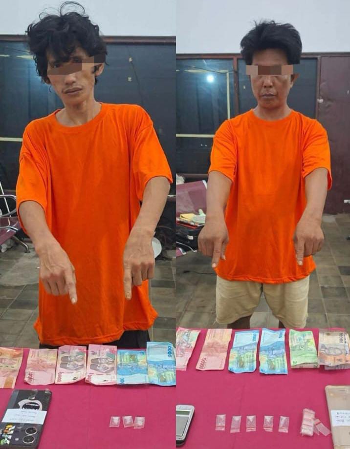 Polsek Kampar Tangkap Dua Terduga Pelaku Narkoba di Air Tiris dan Limau Manis, Amankan 8 Paket Sabu